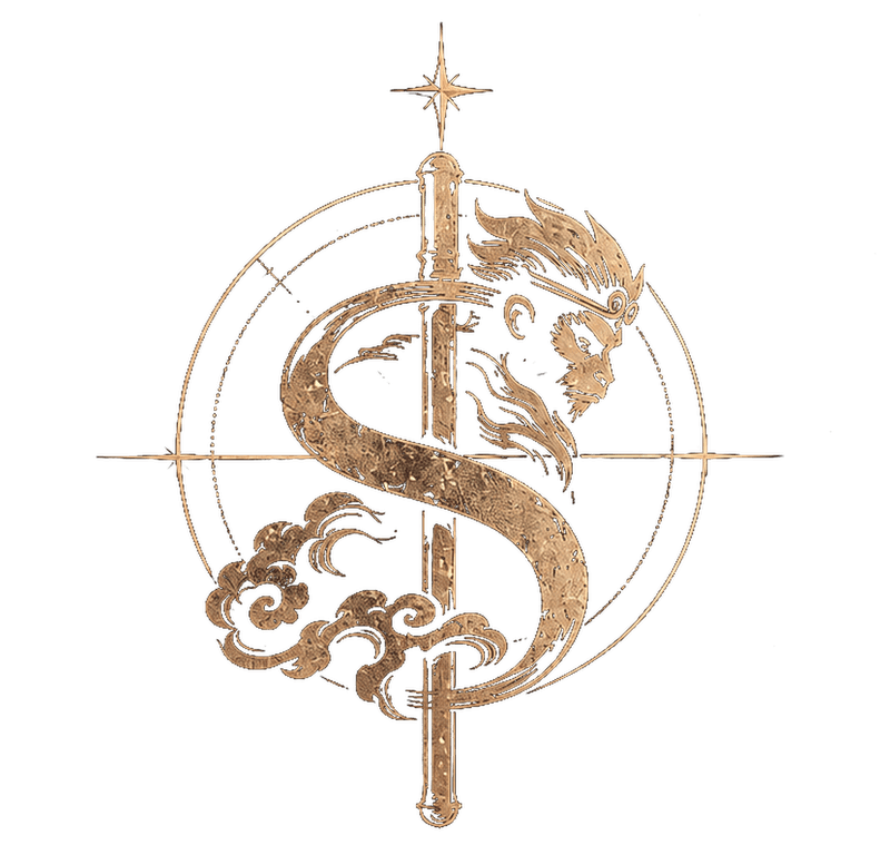 SeaGorth — S monogram merged with a golden staff and Sun Wukong silhouette